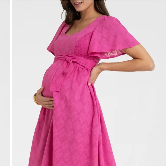 NWT Seraphine Pink Maternity Dress Sz 12 - Picture 7 of 7